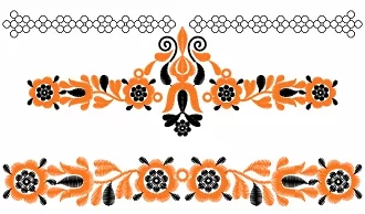 Piešťanský čepiec k ženskému kroju - farebná varianta: oranžová, čierna