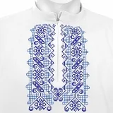 Folklórna košeľa JÁN - farebná kombinácia výšivky: modrá bledomodrá