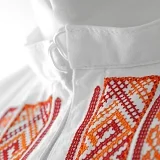 Ľudová košeľa LADISLAV vyšívaná - Čičmianska výšivka pod krkom
