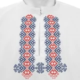 Folklórna krojová košeľa MICHAL - farebná kombinácia výšivky: modrá červená
