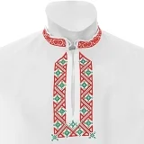 Folklórna košeľa PAVOL - farebná kombinácia výšivky: červená zelená