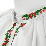 Ženské krojové rukávce EMÍLIA - detail výšivky na hrudi