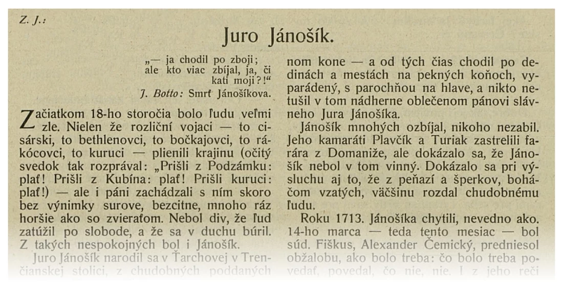 Časopis ŽIVENA - Juraj Jánošík - rok 1928