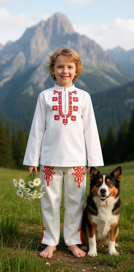 Detská krojová vyšívaná košeľa